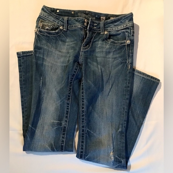💙EUC MISS ME JEANS SZ 27 LIKE NEW! THE EXQUISITE DETAIL WILL DRAW EYES TO YOU! - Picture 2 of 8